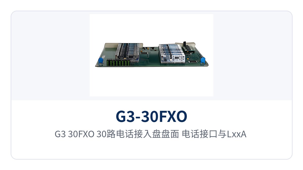 图1:G3-30FXO 30路电话接入盘盘面、电话接口与LxxA LxxB状态指示灯布局